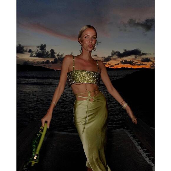 Nue Studio Charlotte Crystal Top Lime Green - Picture 9 of 9